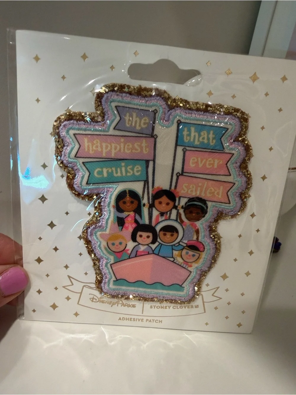 Disney Parks Stoney Clover The Happiest Cruise Pink Glitter Adhesive Patch